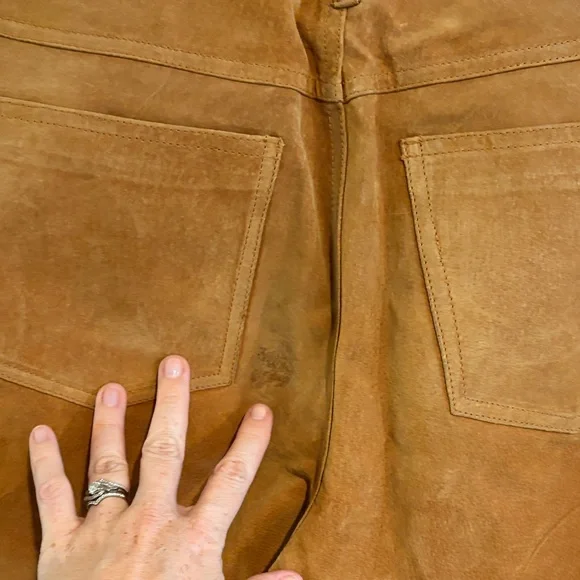 Bill Blass Women's Leather Pants in Tan